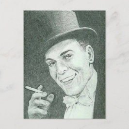Gentleman in Top Hat Rauchen Zigarette Postkarte