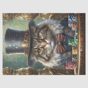 Gentleman Kitty, Fancy Katze beim Pokern Seidenpapier