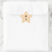 Gentleman mit Top Hat und Mustache. Custom Stern-Aufkleber (Tasche)