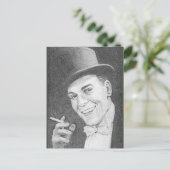 Gentleman mit Zigarette gezeichnet in Bleistift im Postkarte (Stehend Vorderseite)
