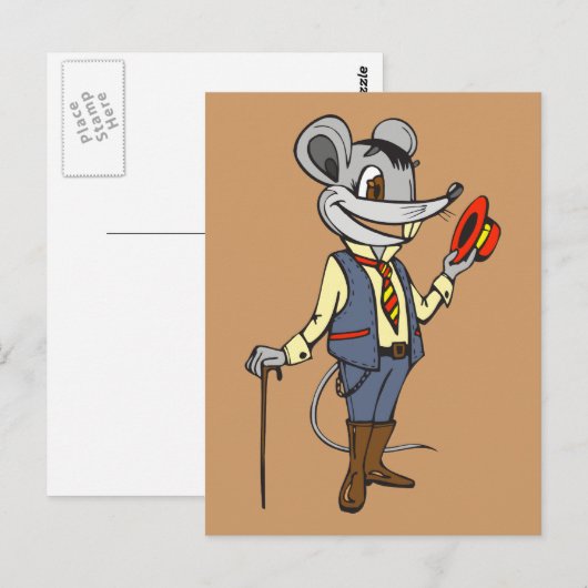 Gentleman Mouse Postkarte (Vorne/Hinten)