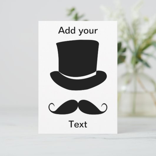 Gentleman Mustache Einladung (Stehend Vorderseite)