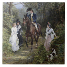 Gentleman on Horseback Meeting Ladys in a Forest