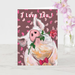 Gentleman Pig Funny Valentine's Day Card Karte