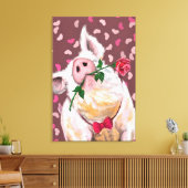 Gentleman Pig Leinwanddruck (Insitu (Wohnzimmer))