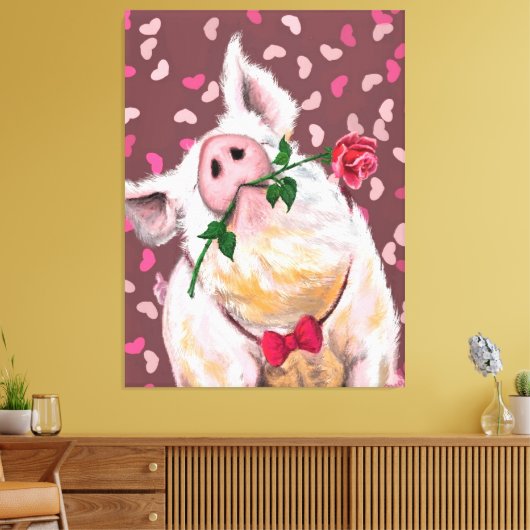 Gentleman Pig Leinwanddruck (Insitu (Wohnzimmer))