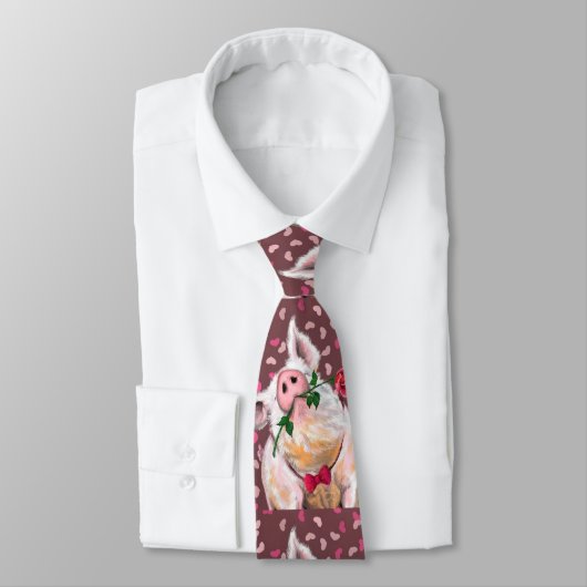 Gentleman Pig - Romantik - Funny Krawatte (Gebunden)
