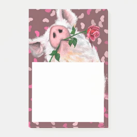 Gentleman Pig - Romantik - Funny - Post-it Klebezettel (Vorderseite)