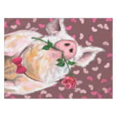 Gentleman Pig Tablecloth Romantic Funny Tischdecke (Vorderseite (Horizontal))