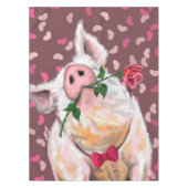 Gentleman Pig Tablecloth Romantic Funny Tischdecke (Vorderseite)
