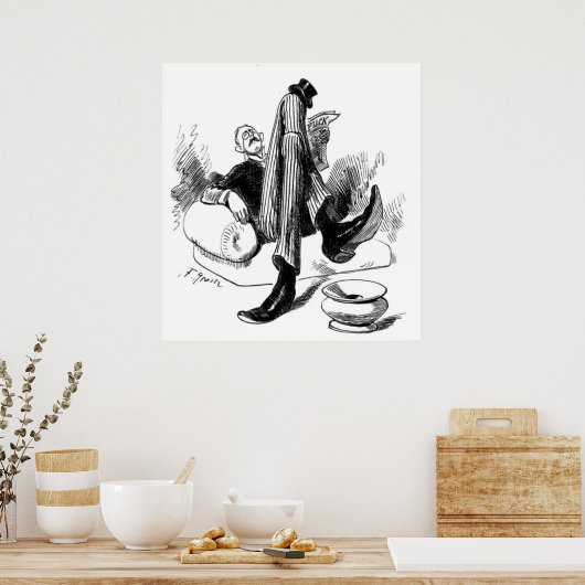 Gentleman Reading 1880 Poster (Küche)