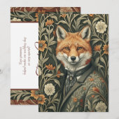 Gentleman Red Fox in Victorian Evening Attire Dankeskarte (Vorne/Hinten)