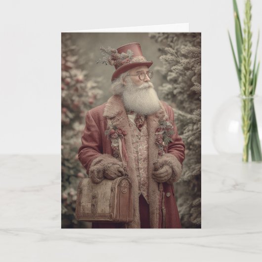 Gentleman Santa Feiertagskarte (Vorderseite)