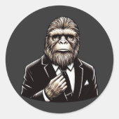 Gentleman Sasquatch - Funny Bigfoot Runder Aufkleber (Vorderseite)