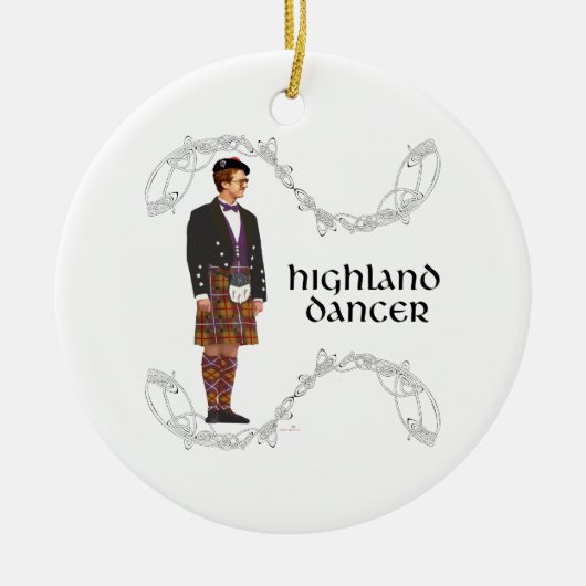 Gentleman Scottish Highland Dancer Keramik Ornament (Vorne)
