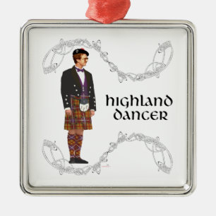 Gentleman Scottish Highland Dancer Silbernes Ornament