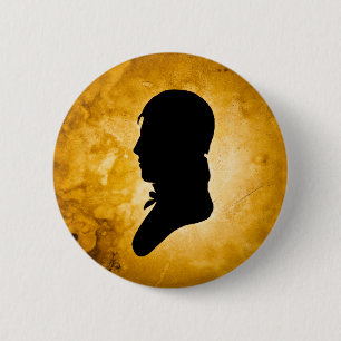 "Gentleman Silhouette auf Gold" Knopf Button