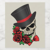 Gentleman Skull Weinetikett (Einzelnes Label)