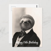 Gentleman Sloth Birthday Card Postkarte (Vorne/Hinten)