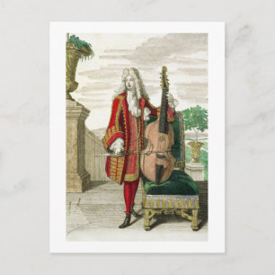 Gentleman spielte Cello, veröffentlicht c.1688-90 Postkarte
