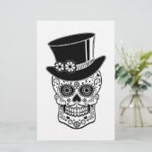 Gentleman Sugar Skull-01 Briefpapier (Stehend Vorderseite)