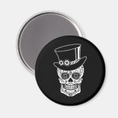 Gentleman Sugar Skull-01 Magnet (Vorderseite/Rückseite)