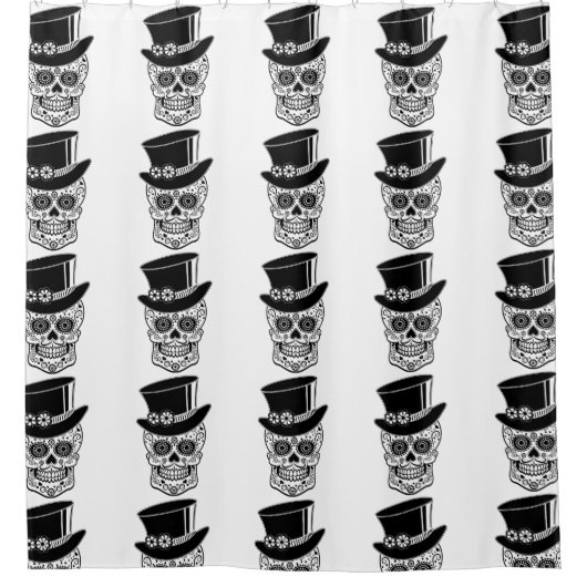 Gentleman Sugar Skull Duschvorhang (Vorderseite)