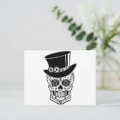 Gentleman Sugar Skull Postkarte (Stehend Vorderseite)
