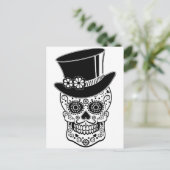 Gentleman Sugar Skull Postkarte (Stehend Vorderseite)