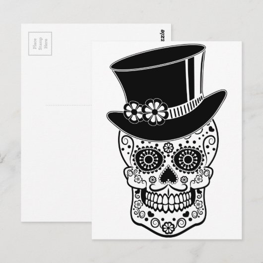 Gentleman Sugar Skull Postkarte (Vorne/Hinten)