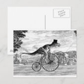 Gentleman T-Rex' Sonntagsritt Postkarte (Vorne/Hinten)