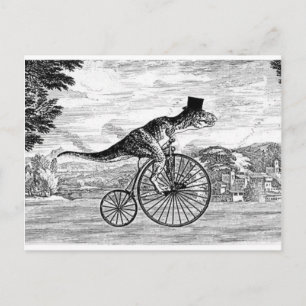 Gentleman T-Rex' Sonntagsritt Postkarte