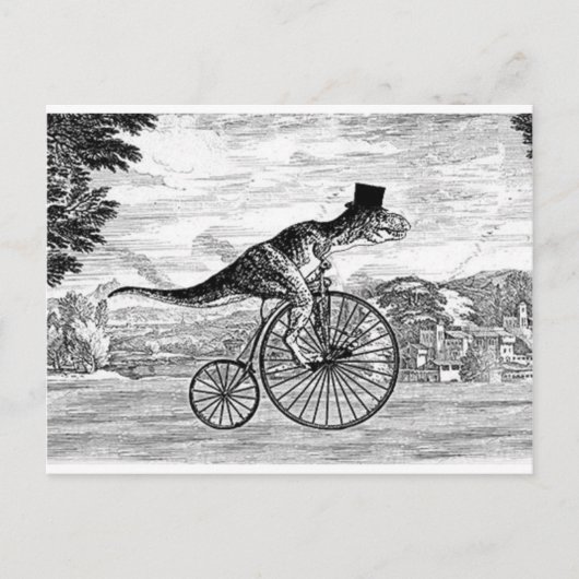 Gentleman T-Rex' Sonntagsritt Postkarte (Vorderseite)
