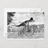 Gentleman T-Rex's Sunday Ride Postkarte (Vorne/Hinten)