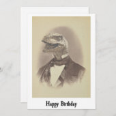 Gentleman Velociraptor Birthday Card Ankündigung (Vorne/Hinten)