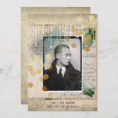 Gentleman Vintages Design mit Zitat Feiertagskarte (Vorne/Hinten)