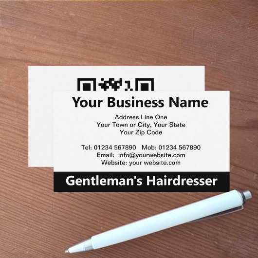 Gentleman's Friseur QR Code Business Card Visitenkarte