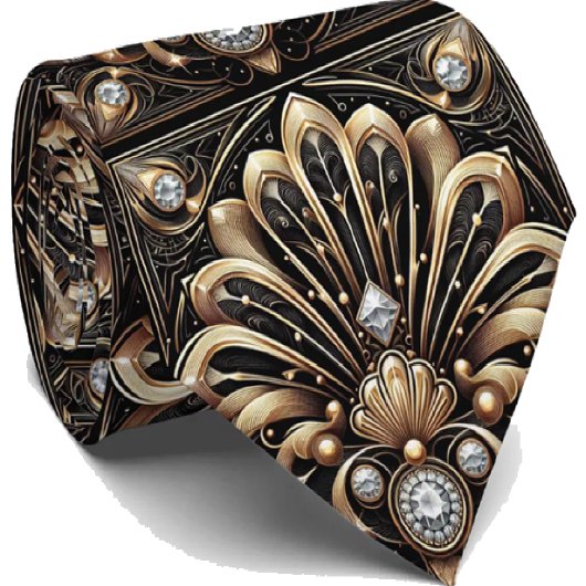 Gentleman's Tie | Art Deco Faux Diamond Neck Ties Krawatte