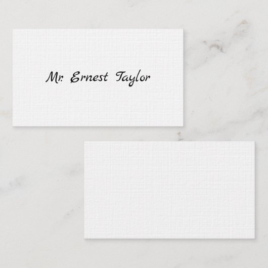 Gentleman's Viktorianische Calling Cards Telefonnummerkarte (Vorne/Hinten)