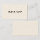 Gentleman's Viktorianische Calling Cards Telefonnummerkarte (Vorne/Hinten)