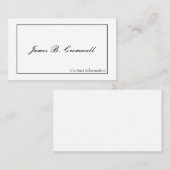 Gentleman's Viktorianische Calling Cards Telefonnummerkarte (Vorne/Hinten)