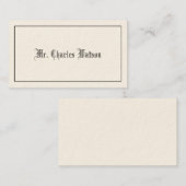 Gentleman's Viktorianische Calling Cards Telefonnummerkarte (Vorne/Hinten)