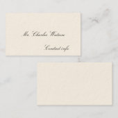 Gentleman's Viktorianische Calling Cards Telefonnummerkarte (Vorne/Hinten)