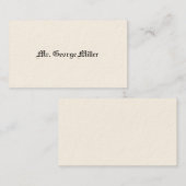 Gentleman's Viktorianische Calling Cards Telefonnummerkarte (Vorne/Hinten)