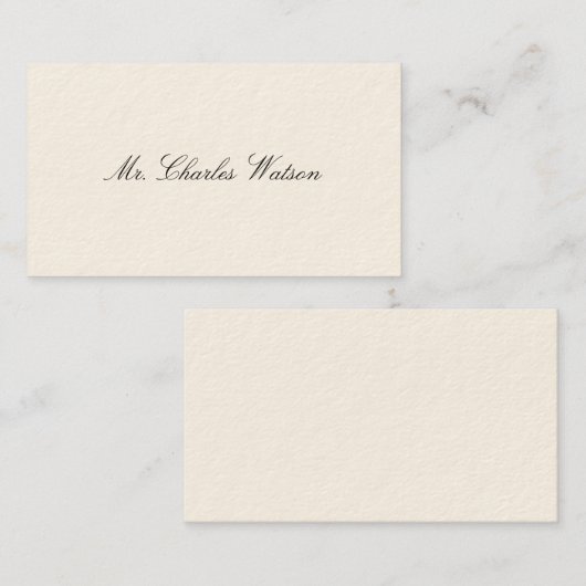 Gentleman's Viktorianische Calling Cards Telefonnummerkarte (Vorne/Hinten)