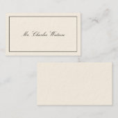 Gentleman's Viktorianische Calling Cards Telefonnummerkarte (Vorne/Hinten)