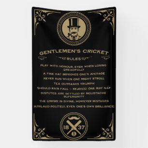 Gentlemans Viktorianische Cricket Rules Art Banner