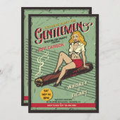 Gentlemen Bachelor Party Einladungen (Vorne/Hinten)