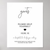 Gentlemen Badezimmer Compliments Wedding Party Poster (Vorne)
