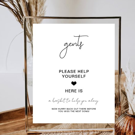 Gentlemen Badezimmer Compliments Wedding Party Poster